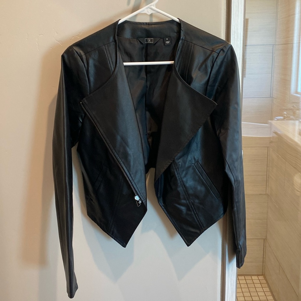 G by Giuliana Faux Leather Cropped Jacket M